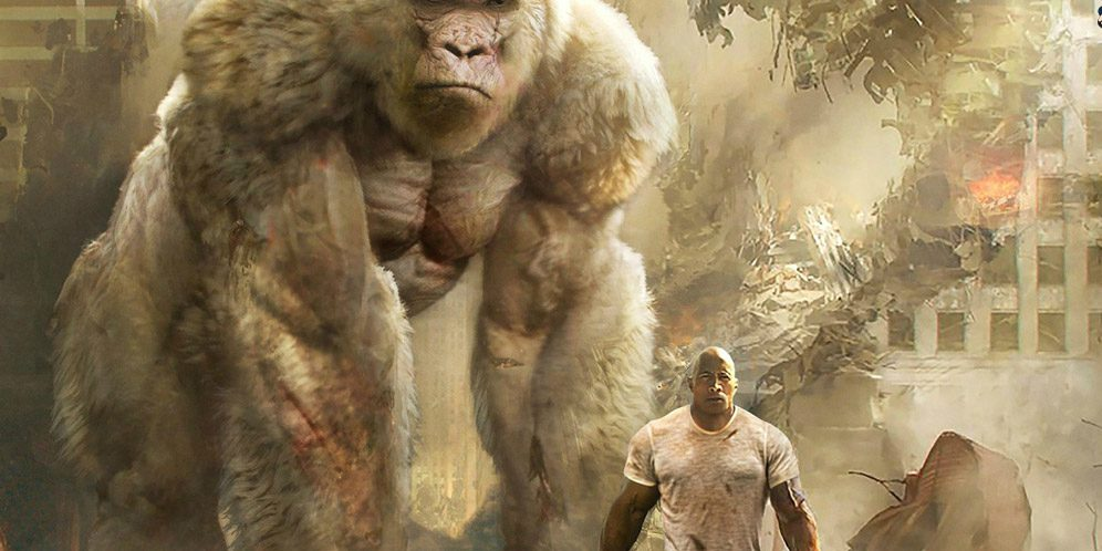 The Rock Tag Team Bareng Gorilla di Film Rampage